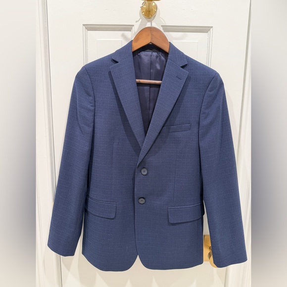 Andrew Marc Kids' Dark Blue Check Suit Boys Size 16 NWOT - Picture 4 of 9
